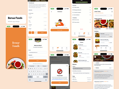 Benue foods app crypto food landing page ui ux research