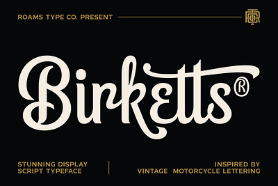 Birketts badge badge design branding classic font decorative design ephemera font graphic graphic design illustration letterform lettering logotype motorcycle logotype script font ui vintage font