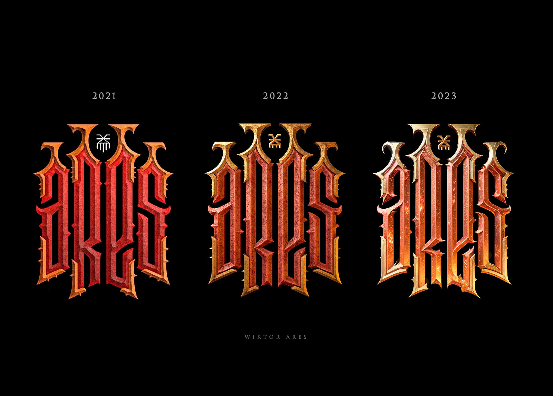 Progress in three years 40000 design game high style illustration lettering logo logotype music typography warhammer