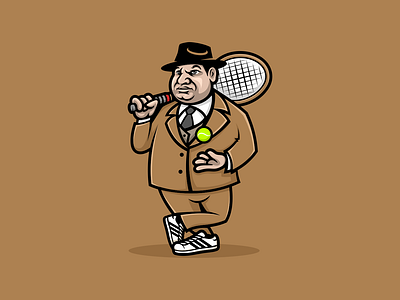 Clemenza adidas character clemenza dribbble gangster godfather illustration logo mascot racket sportlogo tennis vector art vintage