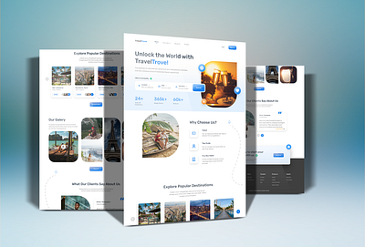 TravelTrove - Landing Page explorewithtraveltrove immersiveescape landingpage responsivedesign travelinstyle traveltrovelanding ui ux