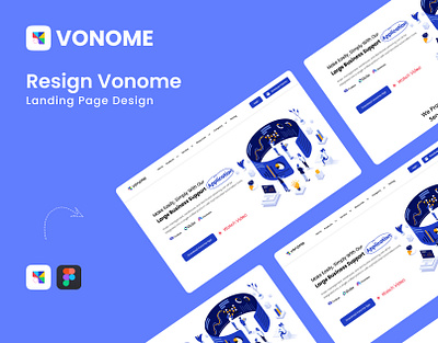 Vonome Software & System landing page Redesign ahmed figma hasnat landing page redesign ui ui design uiux ux ux design website design