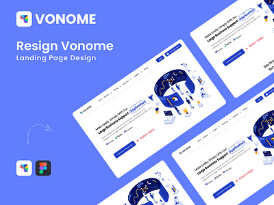 Vonome Software & System landing page Redesign ahmed figma hasnat landing page redesign ui ui design uiux ux ux design website design