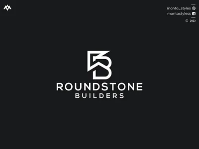 ROUNDSTONE BUILDERS br logo branding design icon illustration logo rb logo roundstone builders