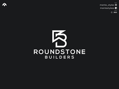 ROUNDSTONE BUILDERS br logo branding design icon illustration logo rb logo roundstone builders