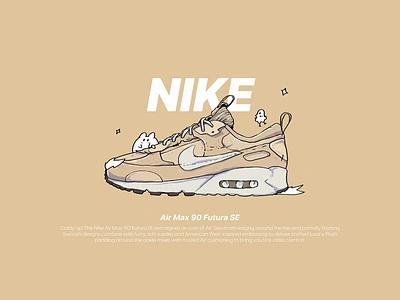 Nike AirMax 90 Futura SE air max animation beige character design design doodles footwear graphic design illustration motion graphics nike nike air max outfit shoes sneakers ui