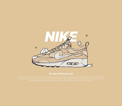 Nike AirMax 90 Futura SE air max animation beige character design design doodles footwear graphic design illustration motion graphics nike nike air max outfit shoes sneakers ui