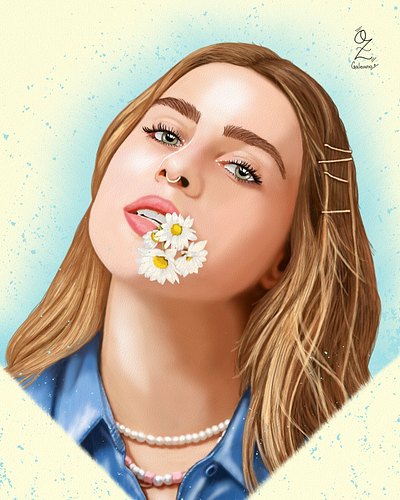 Model Portrait Art by Oz Galeano art arte arte ozgaleano brazil color design dibujo digital art digitalart drawing fanart gabi stacenco illustration mexico model ozgaleano painting portrait retrato