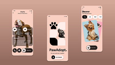 Paw Mobile Application Design branding design graphic design illustration typography ui vector