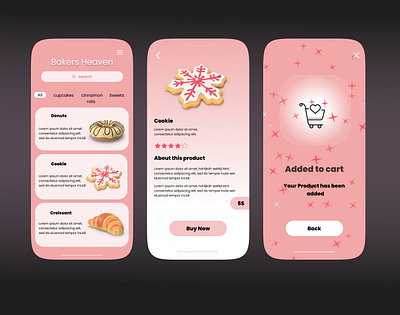 Mobile app for bakery animation branding design flyer design flyer design post design graphic design illustration logo ui vector