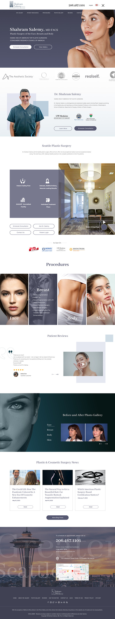 Landing Page Redesign for a Plastic Surgery Clinic beauty branding design landing page design plastic surgery skincare ui web design