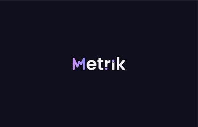 Metrik Typography Logo blockchain branding chart crypto design flat geometric graph icon logo minimal nft purple typography web3