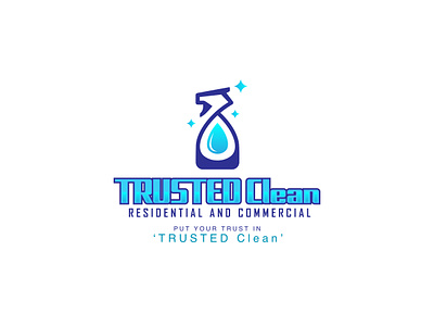 TRUSTED Clean Logo cleaning excellence cleaning services commercial cleaning dependable eco friendly experienced fresh and tidy logo logo design logo designer meticulous professional reliable sanitization satisfaction guaranteed sparkling clean trusted cleaning solutions trustworthy