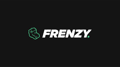 Frenzy branding blockchain branding croc crypto design dinosaur flat geometric green logo minimal nft typography web3