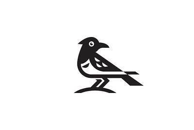 Simple Crow Logo animal bird black crow design logo simple