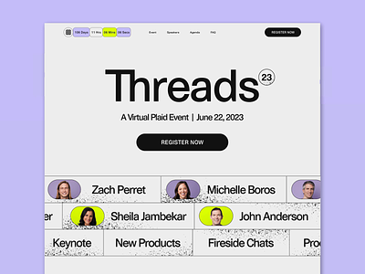 Threads '23: Event Page event design event page threads web design