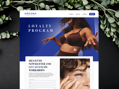 Loyalty program - landing page beauty e commerce branding building brand identity cosmetic efficacy cosmetic research cosmetics cosmetics trends cosmetology branding dailyui design ecommerce figma graphic design key visual logo natural cosmetics product social media marketing ui ux