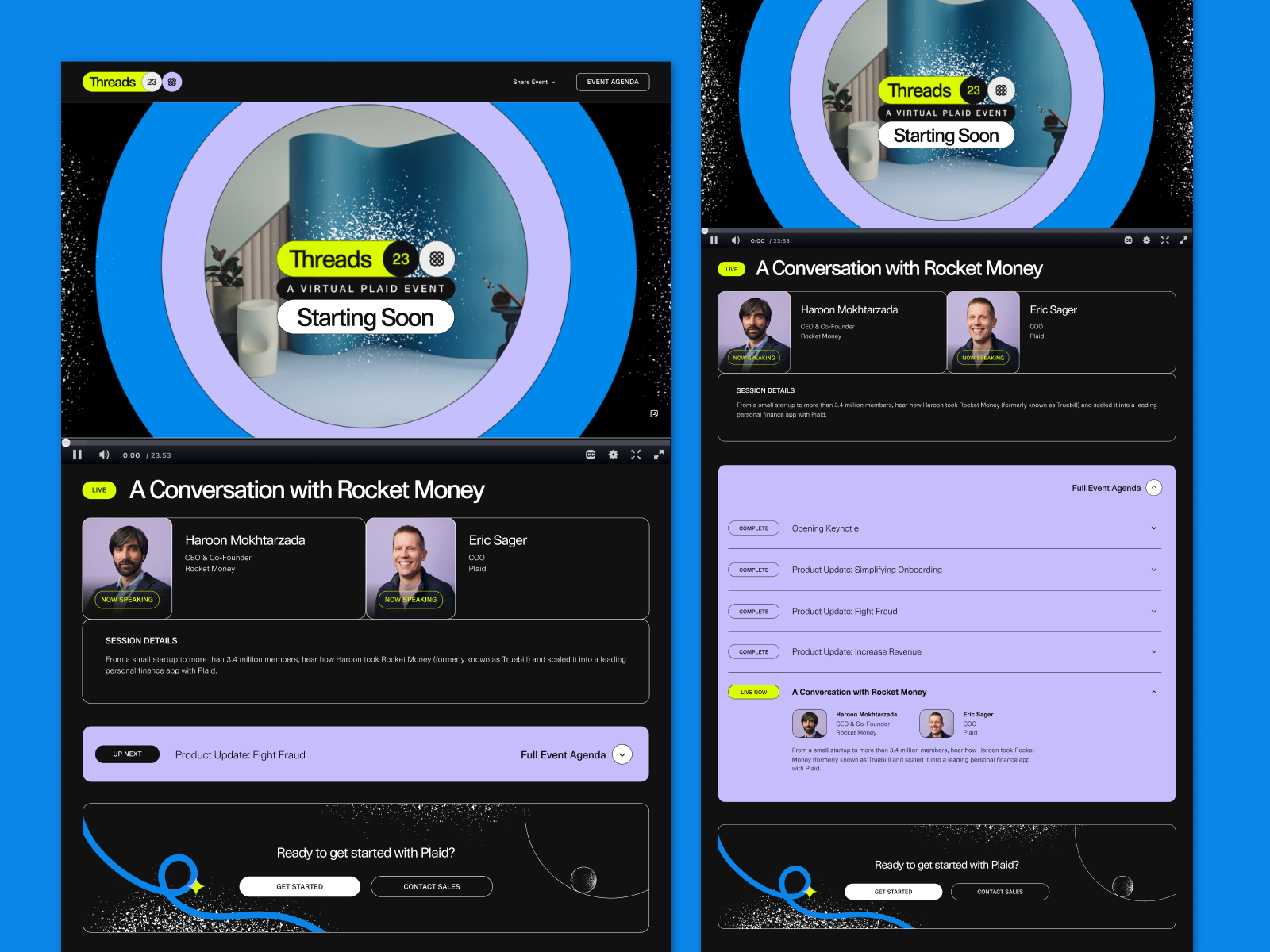 Threads '23: Livestream Experience event design livestream virtual event