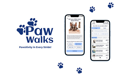 Paw Walks app branding design graphic design ui ux