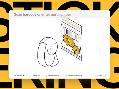 Warehouse labeling auto parts labelling sticker ui ux warehouse