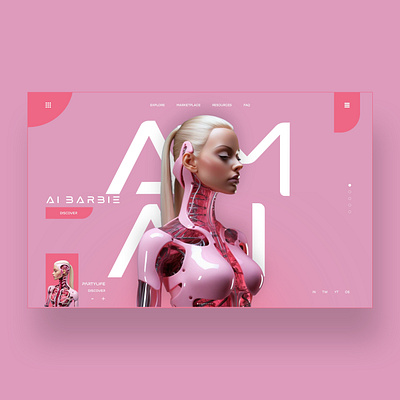 Ai Barbie Web Ui Landing Shot ai ai barbie barbie design graphic design photography pink ui ui design ux ux design web design