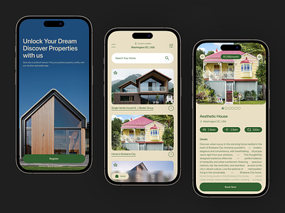 Real Estate Mobile App airbnb apartment app buy card home hotel house house details mobile mobile app mobile design property app real estate real estate agency real estate agent realtor rent ui ux