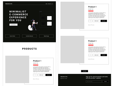 Minimalist E-commerce Website branding design e commerce minimalist product design products ui