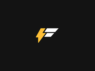 Lightning Bolt + F branding graphic design logo vector