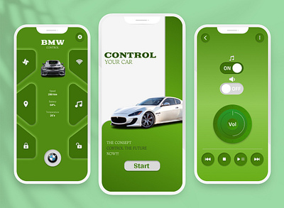 smart control car-ui-mobile app adobexd app branding design graphic design illustration mobile ui user experience ux vector