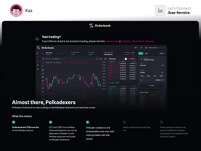 Progress landing page bitcoin cex coin concept crypto cryptocurrency defi dex exchange inspiration mockup pdex polkadex swap token uniswap uxui website