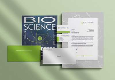 Exothermic Biosciences Stationery Set branding design graphic design logo typography