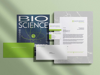 Exothermic Biosciences Stationery Set branding design graphic design logo typography