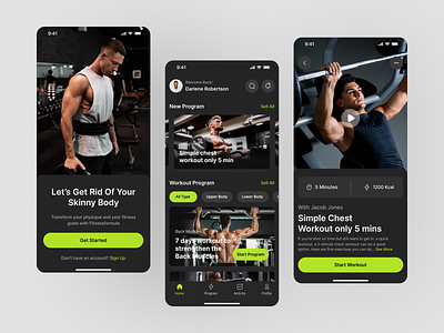 Fitness Mobile App app design figma fitness mobile app mobile app ui ux