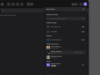 Share Project - Dark app design graphic design typography ui ux