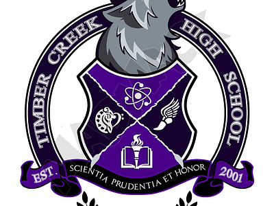 Timber Creek High School Crest acadamia branding design graphic design illustration logo school typography vector