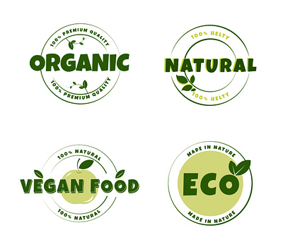 Eco, bio, organic and natural products sticker,label, badge,logo bio eco graphic design logo natural stickers