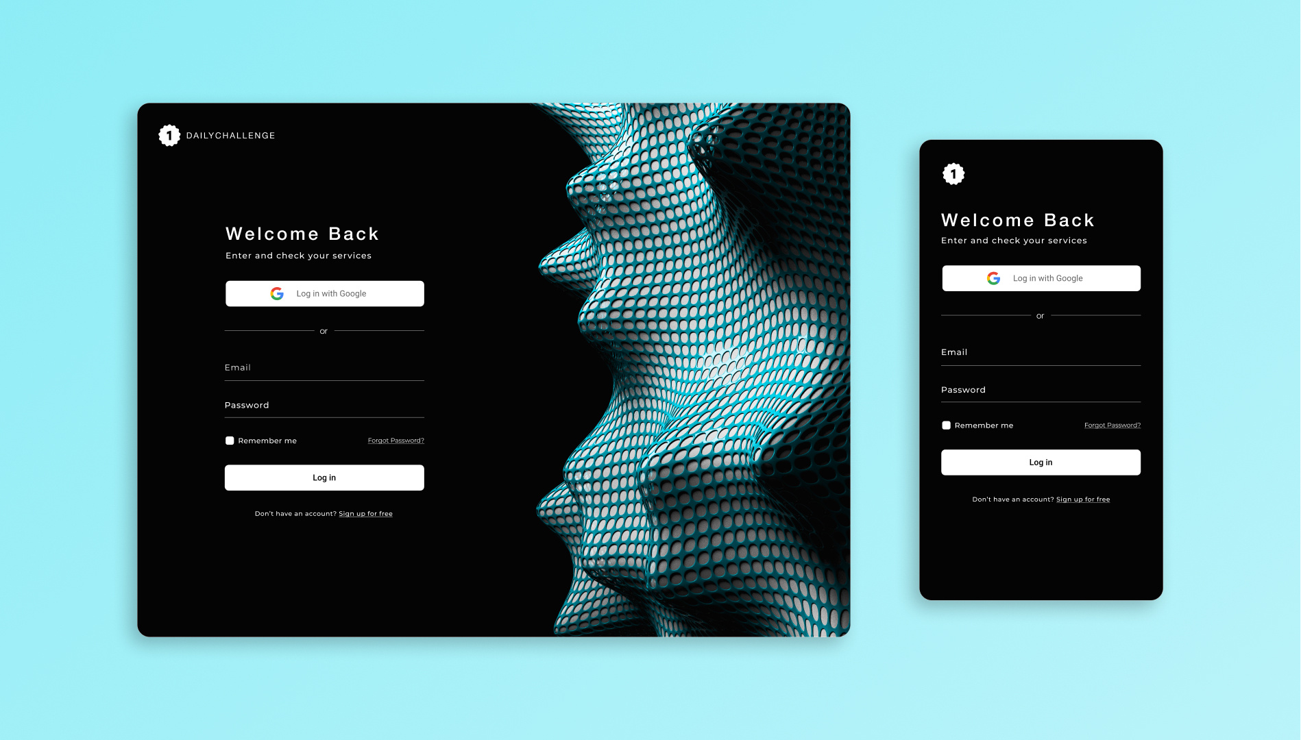 Day 1: Sing Up 3d dailyui ui ux uxui
