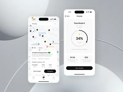 For charging electric car (Mobile App) app car charging design electric figma mobile ui
