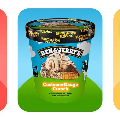 CustomerGauge CX Inspired Ice Cream Campaign ben jerrys branding dreyers graphic design haagen daz icecream jenis package design