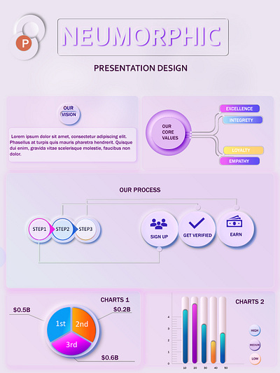 slide design graphic design infographics neumorphic slide