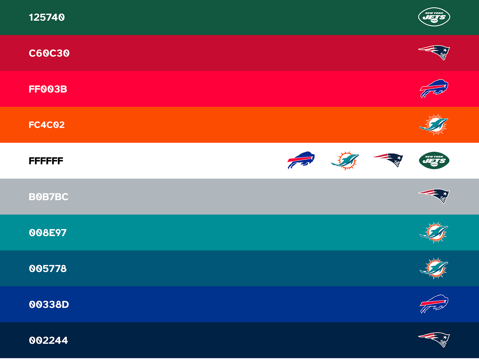 NFL Team Color Palette by Eduardo Sierra on Dribbble