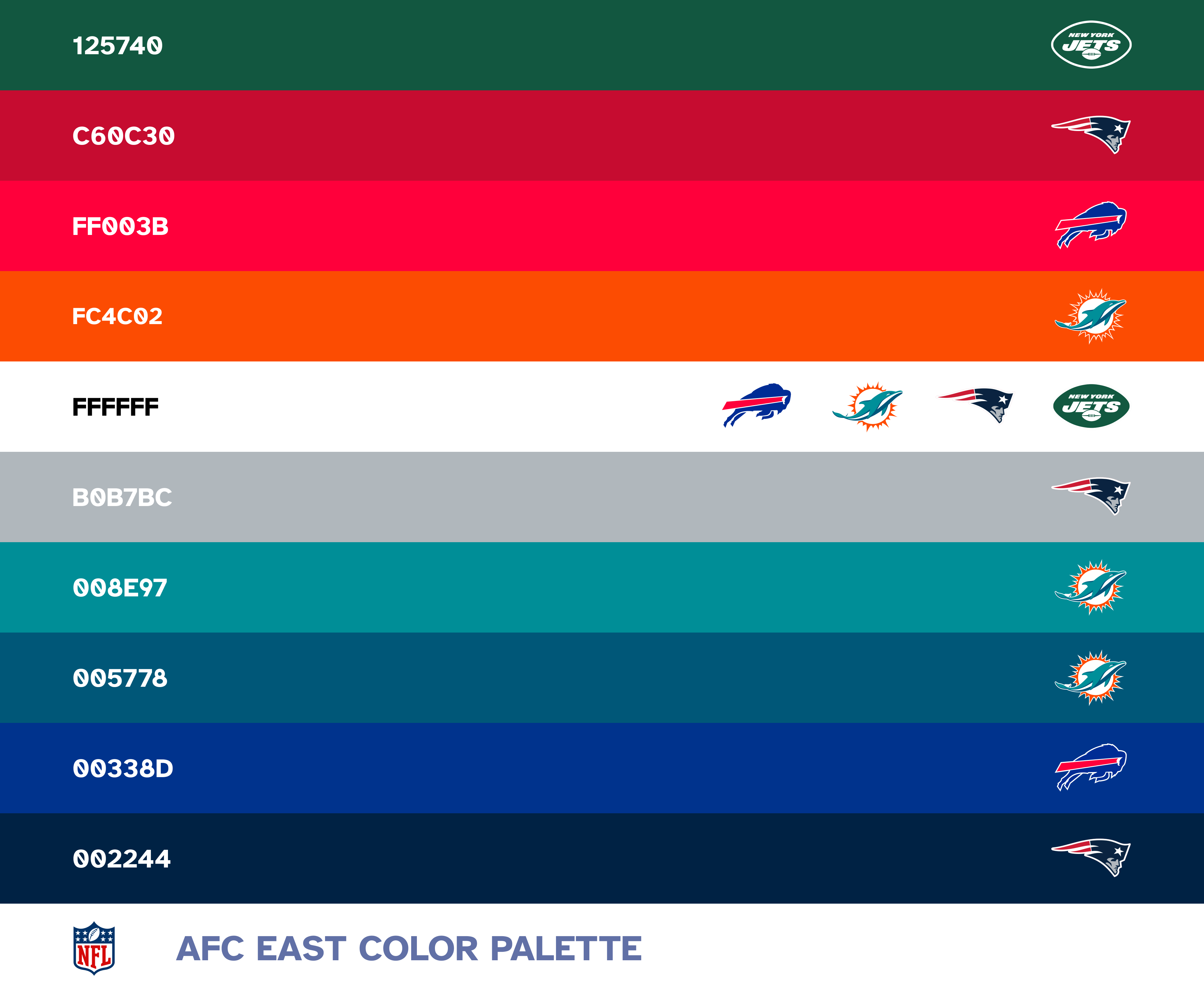 NFL Team Color Palette by Eduardo Sierra on Dribbble