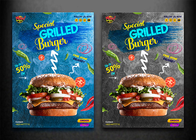 Burger Flyer Design banner design branding design flyer design flyer fast food design graphic design illustration photoshop design