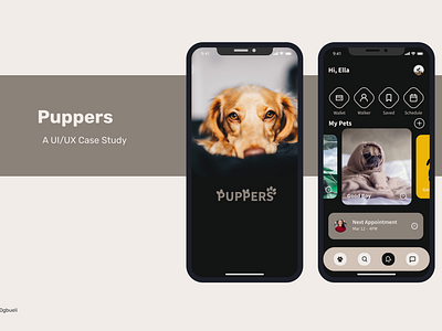 Puppers - Dog Walking App design graphic design ui ux