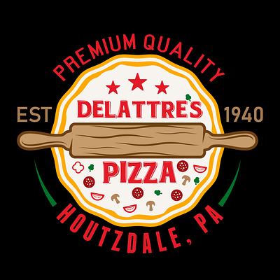 Delattre's Pizza Logo Design branding design graphic design illustration logo logo design vector