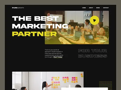 Pure Growth - Design & Webflow Development 2023 black build clean content creation dark designinspiration development interaction landing page minimal modern responsive social trend uiux web design webflow website white