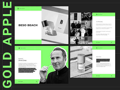Gold Apple/Beso Beach - Presentation design figma green color presentation presentation design ui ux uxui web design