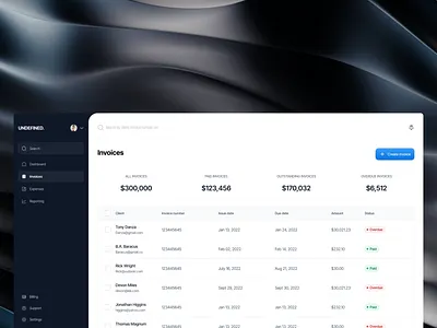Invoices page dashboard design invoices invoicing minimal saas ui uidesign