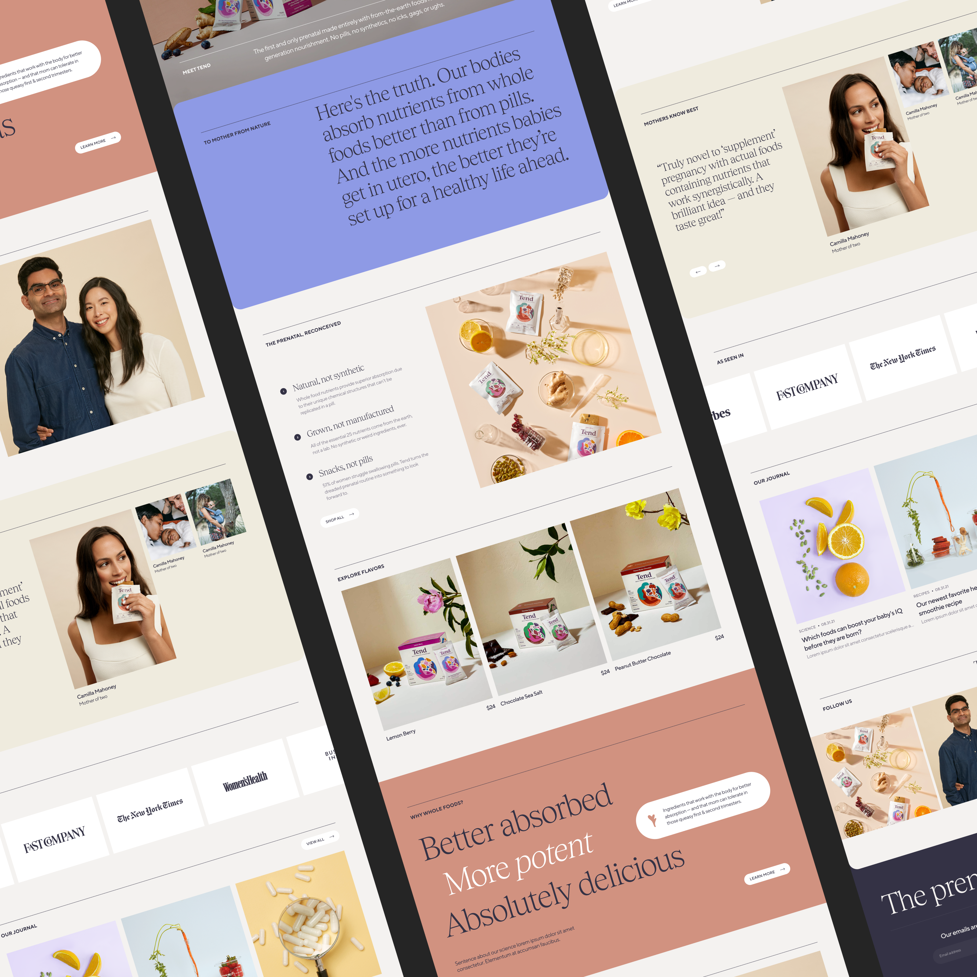 Tend Prenatal - Homepage baby beauty carousel design ecomm ecommerce editorial food health healthy hero home homepage modern natural prenatal shop typographic ui