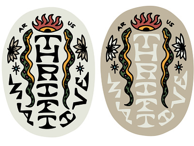 Thrift Native branding graphic design hand drawn hand made identity illustration logos minimal mystical native new age snakes thrift